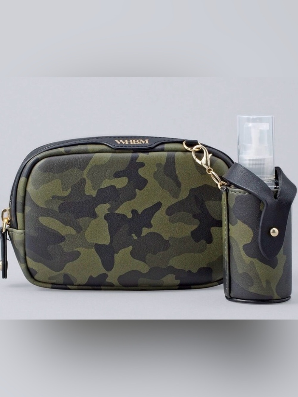 WHBM Camouflage beauty Cosmetics Bag, with Spray Bottle